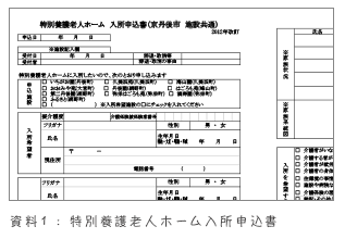 特別養護老人ホーム入所申込書